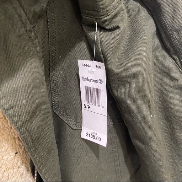 TIMBERLAND Army Green Sherpa-Lined Canvas Barn Jacket unisex Size Small NWT - Picture 7 of 9